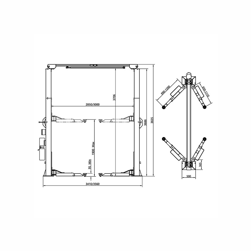 55s Hydraulic-Driven Double-Column Lift For Auto Shops - Image 2