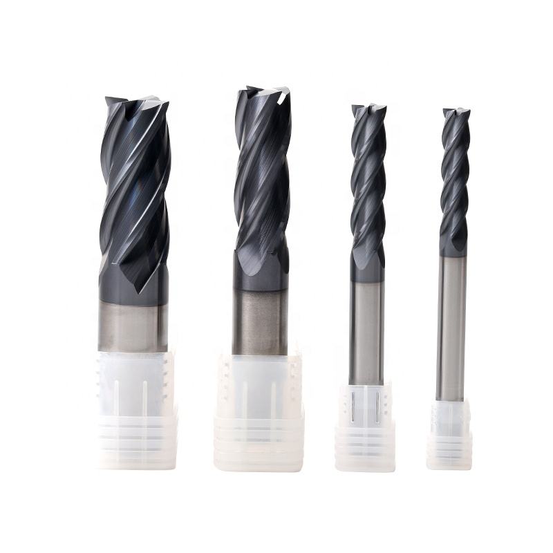 Four-flute precision alloy CNC milling cutter for finish machining of coated end mills
