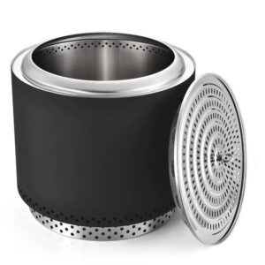 Portable Smokeless Outdoor Wood Burning Stove with Removable Ash Pan, Barbecue Grill
