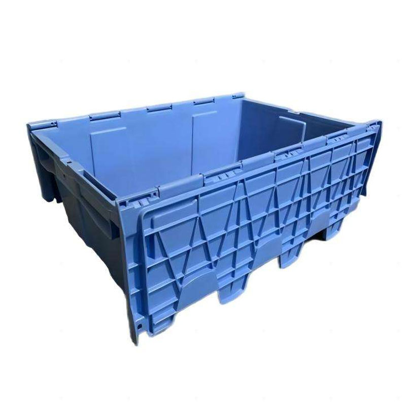 Industrial Plastic Container Stackable Nestable Crate with Lid - Image 3