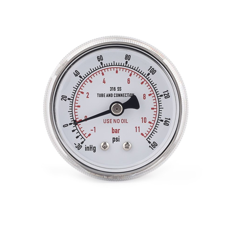 1/4" Axial Pressure Gauges for Panel Mount Stainless Steel