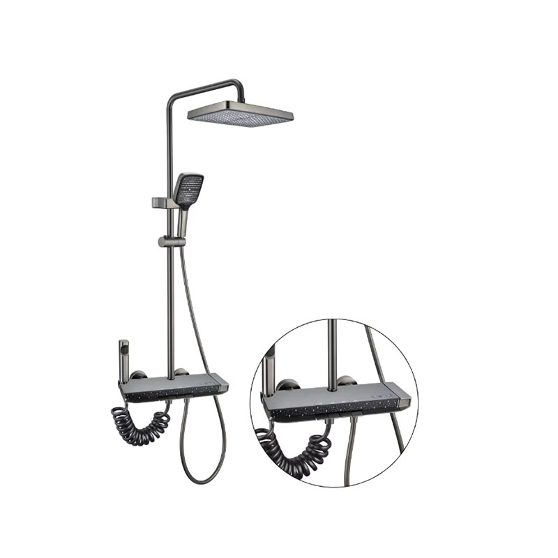 Wall-mounted Single-lever Shower Head with Thermostatic Control and Rainfall/Jet/Mist Modes