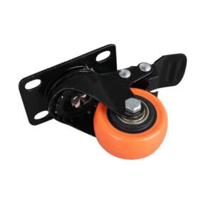 Light Duty Wear-Resistant Swivel Caster Wheel Orange 2 Inch