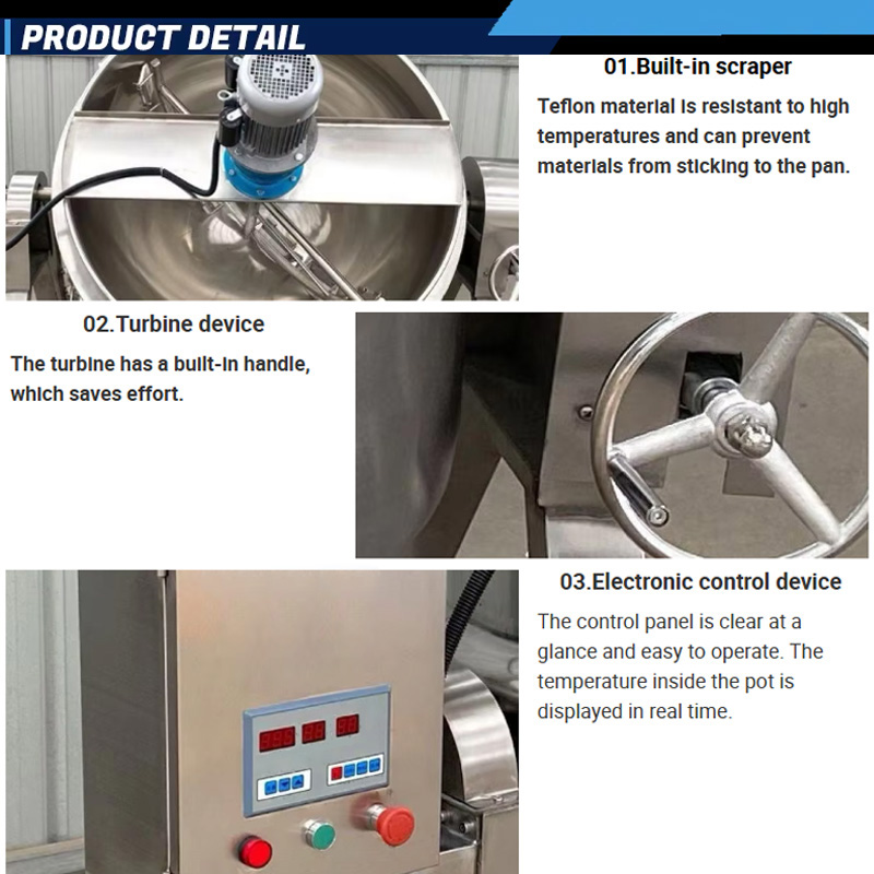 300L Heating and Mixing Machine for Food Sauce and Curry Paste - Image 3