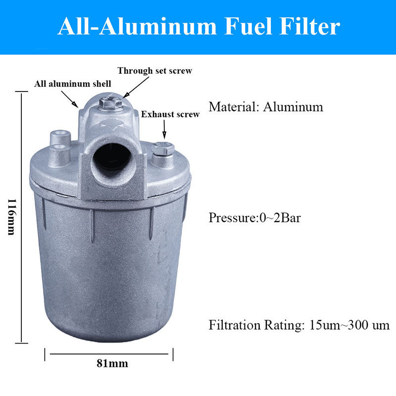 1/4″All Aluminum Diesel Filter - High-Efficiency Filtration - Image 2