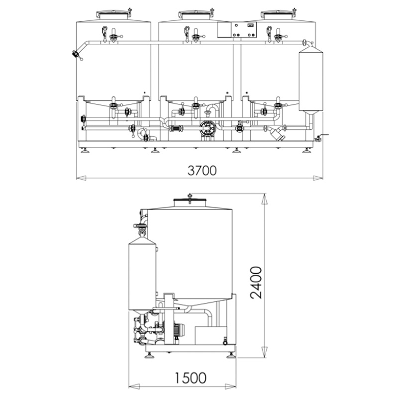3000L Automatic CIP System for Brewery Fermentation Cleaning - Image 2
