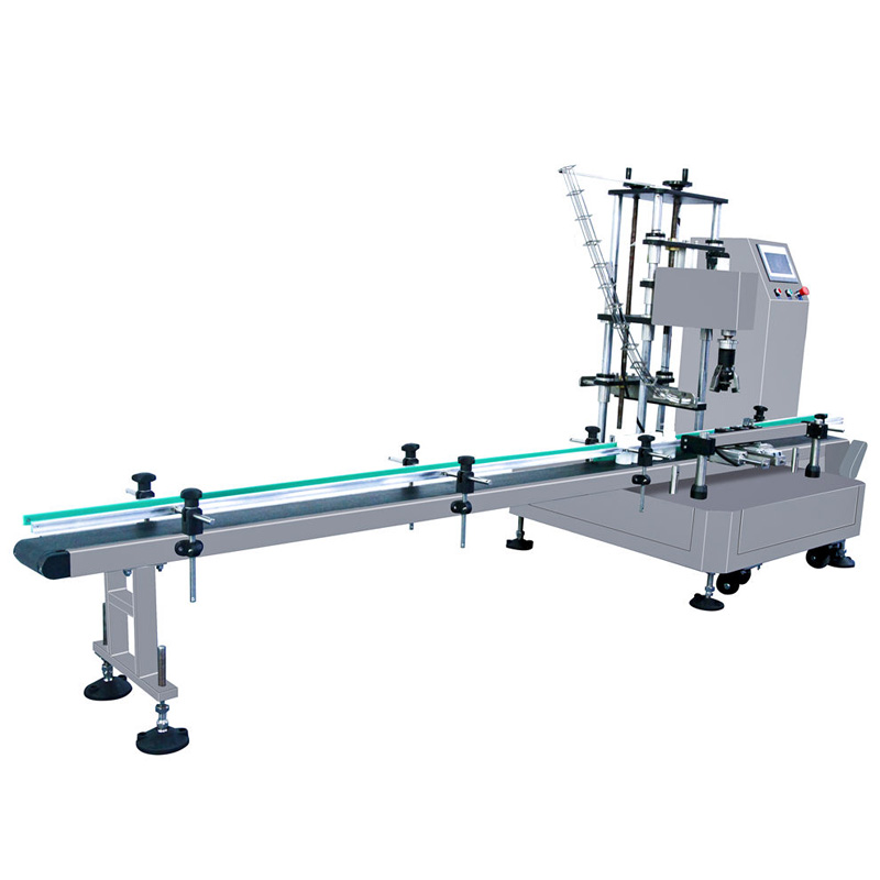 Pneumatic dual-head capping system for precise screw capping.