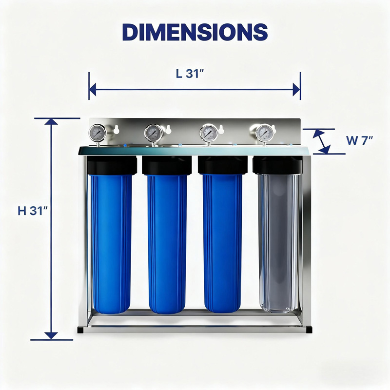 200LPH Water Filtration System Stainless Steel 4 Stage UF - Image 2