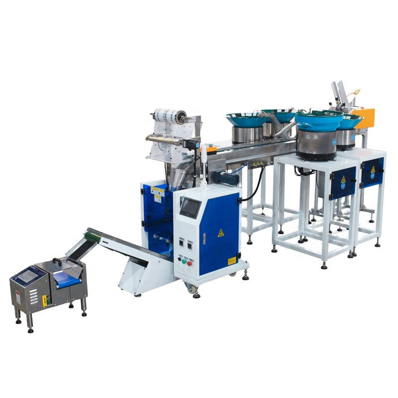 Machine packs 1–50 bags of small parts per minute smoothly