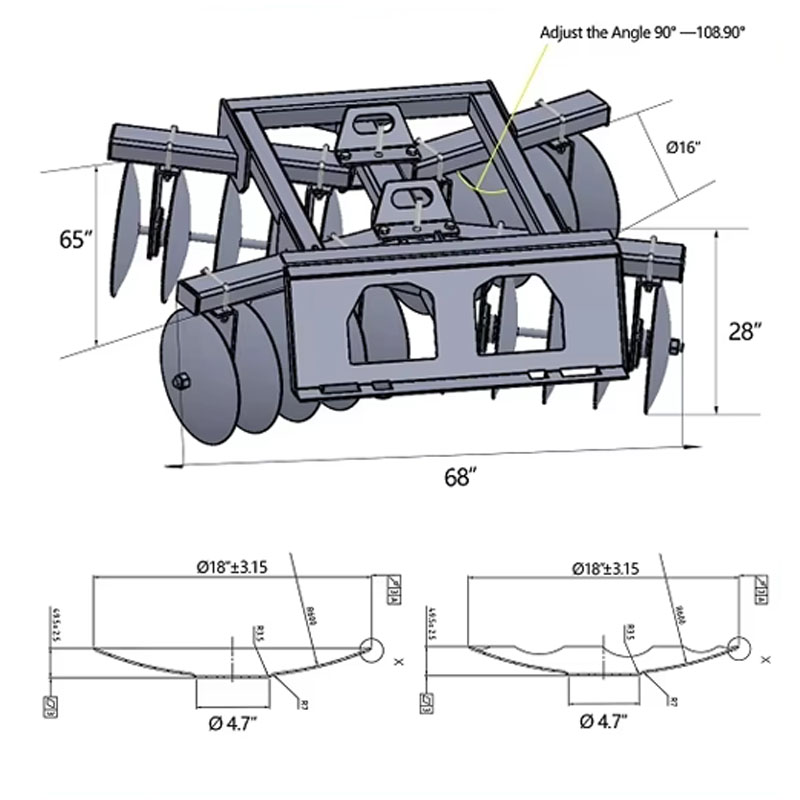 20-Disc Agricultural Disc Plow for Field Soil Turning - Image 3