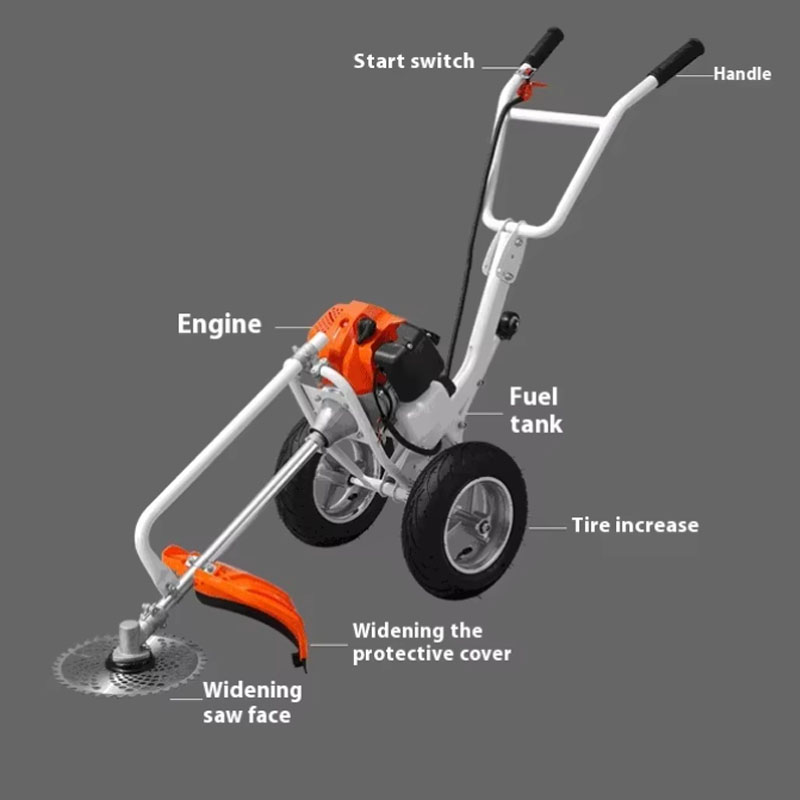 2-Stroke Push Wheel Gasoline Lawn Mower for Garden Mowing - Image 2