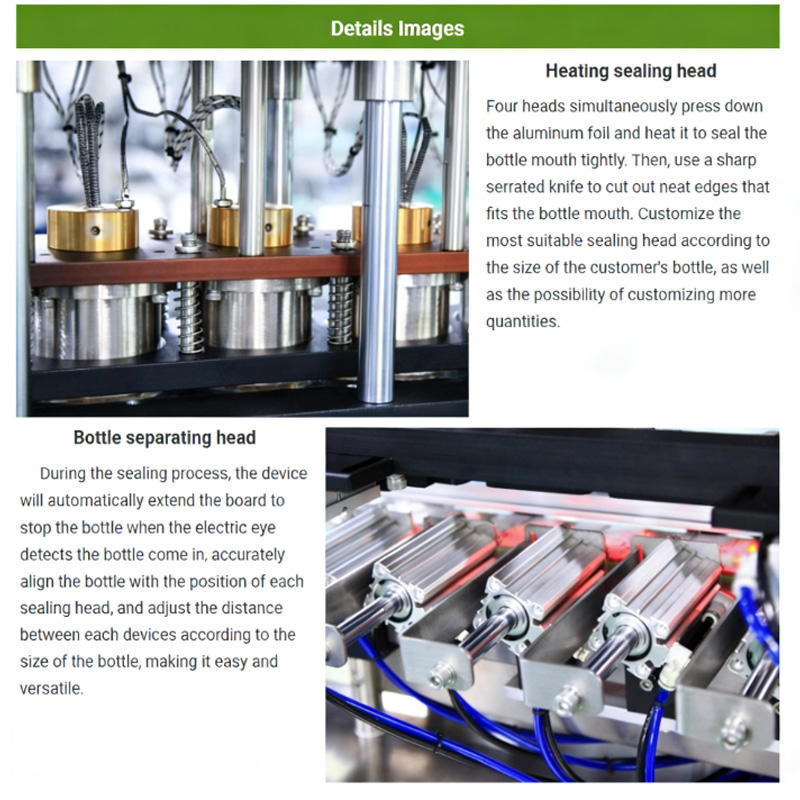 Glass bottles entering automatic capping station