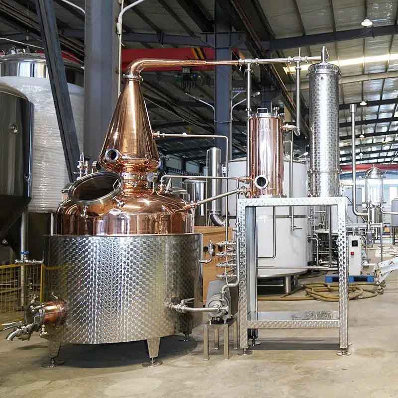 Commercial-grade still system in a real production facility.