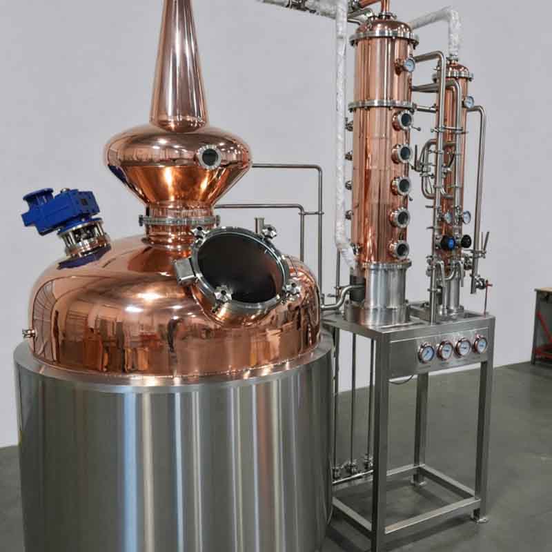 Professional distillation equipment, built for consistent flavor profiles in whiskey, gin, and other spirits.
