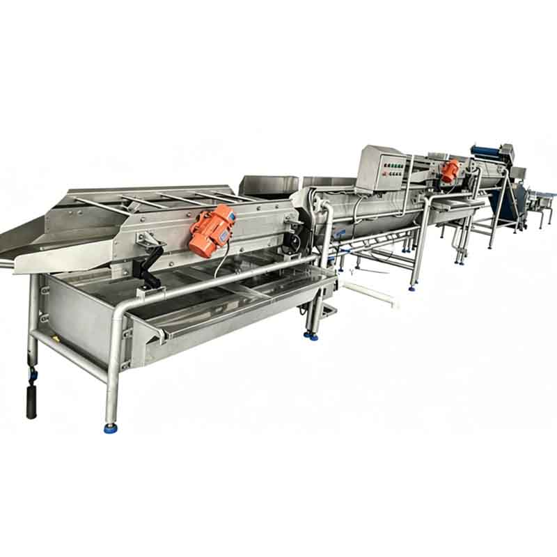 Modular stainless steel salad vegetable processing line for commercial use