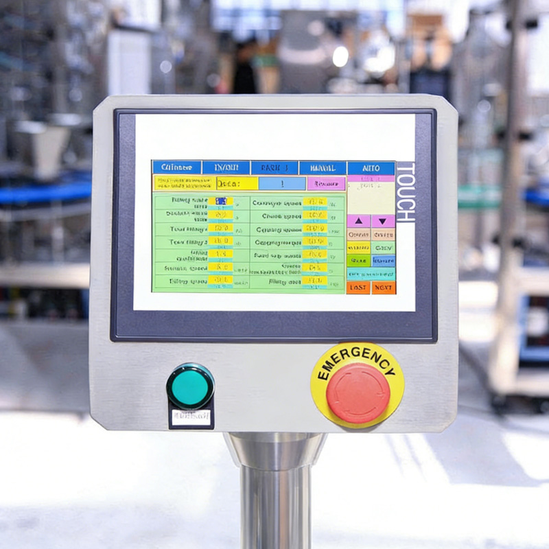 PLC touchscreen interface for speed and parameter control