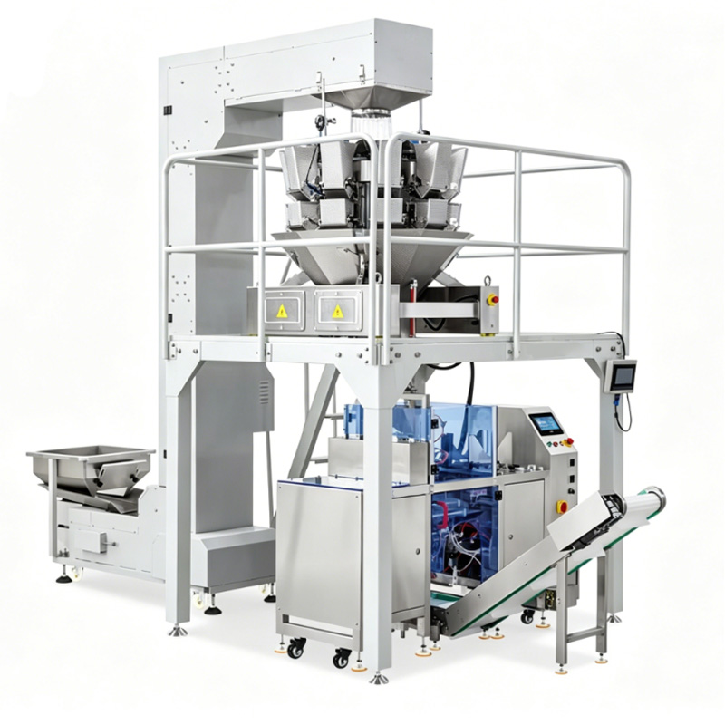 Automatic premade pouch packing machine with multihead weigher system