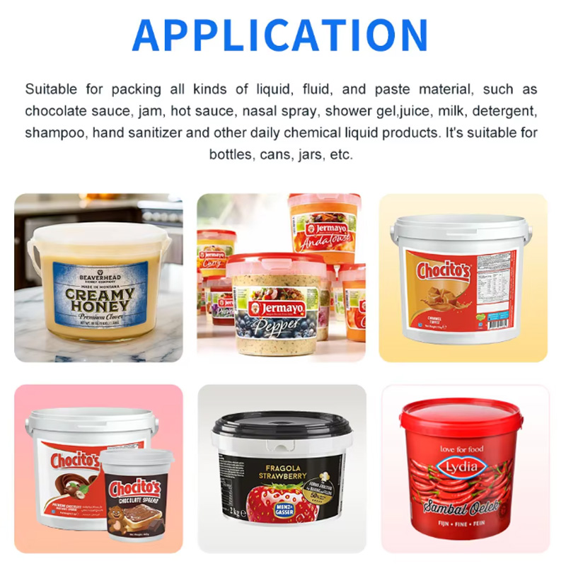 Chocolate spread packaging application with different container types