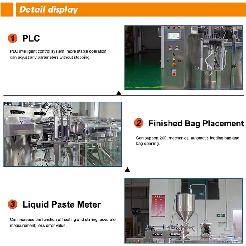 PLC control system and liquid paste mixer of pouch packing machine