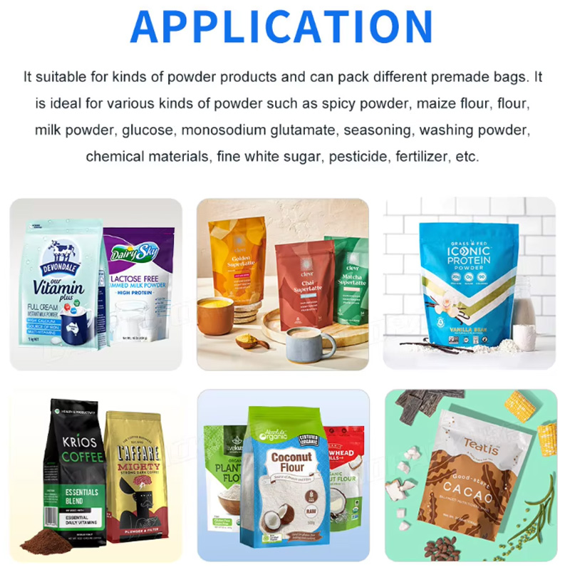 Finished Milk & Coffee Powder Packages in Stand-up Pouches