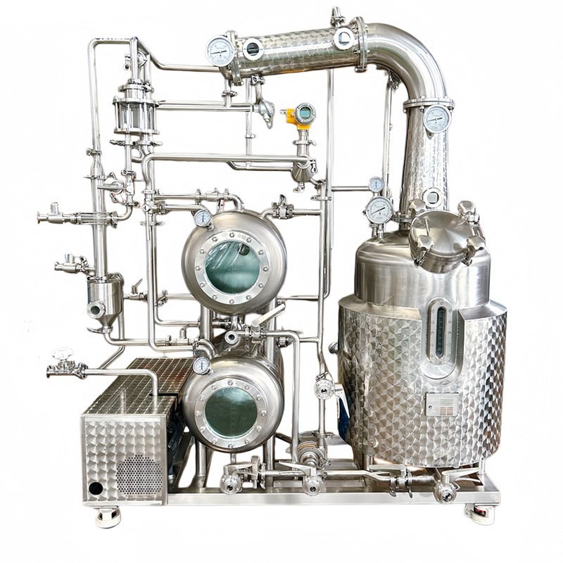 SS304 double tank alcohol distillation equipment, product display with white background