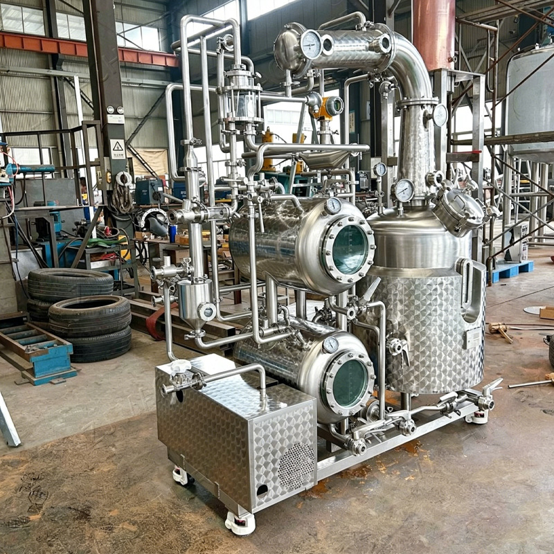 SS304 double tank alcohol distillation system, factory testing and commissioning