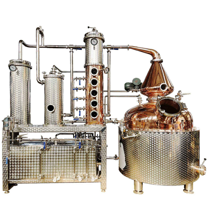 Multifunctional alcohol distillery equipment, integrated still and column system