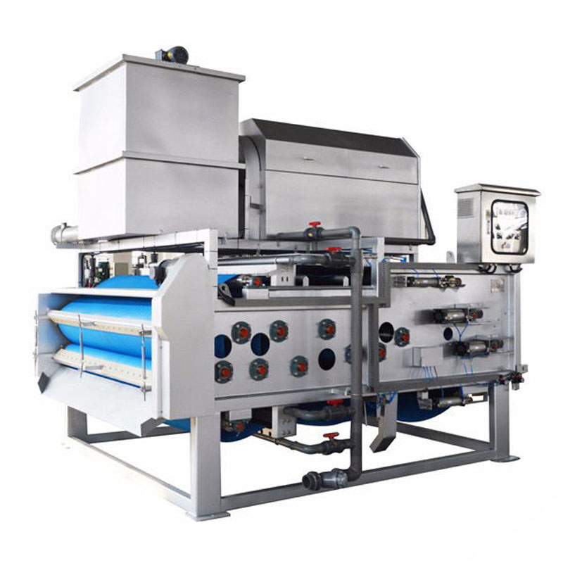 Belt filter press for municipal wastewater sludge dewatering