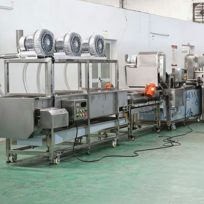 Corn processing line with washing and dewatering system