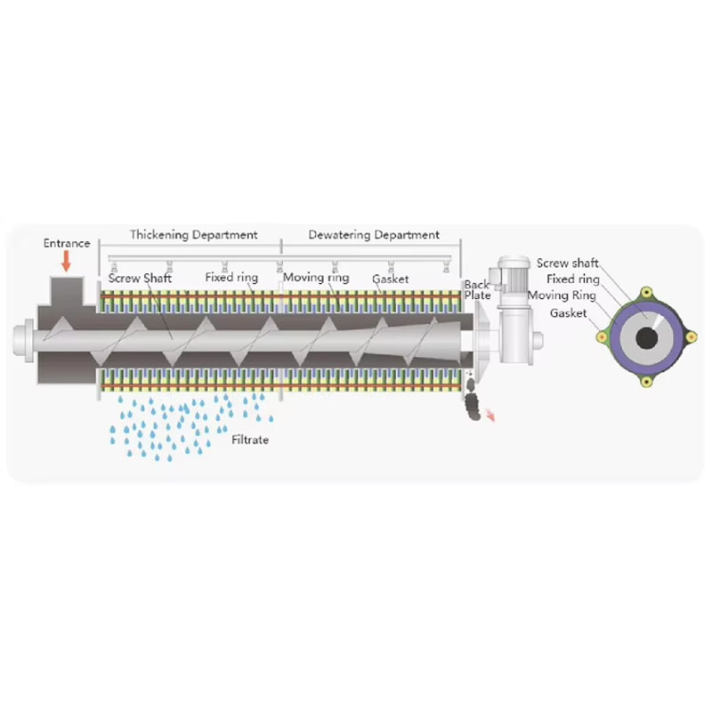 6-12 kg/h sludge dewatering machine screw press