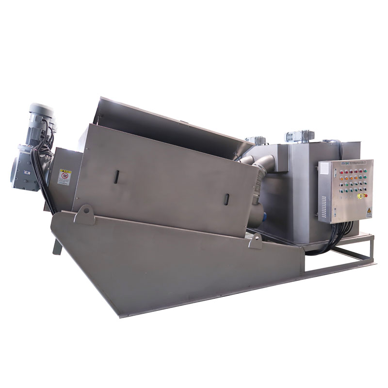 Screw press sludge dewatering machine for wastewater treatment