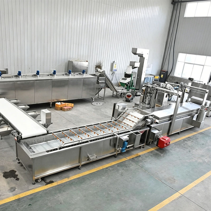 Vegetable cleaning system industrial washing and drying line setup