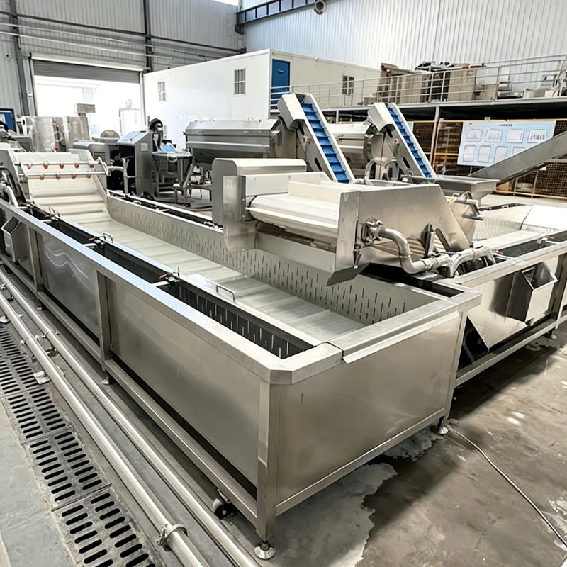 Industrial vegetable washing line for root vegetable cleaning system