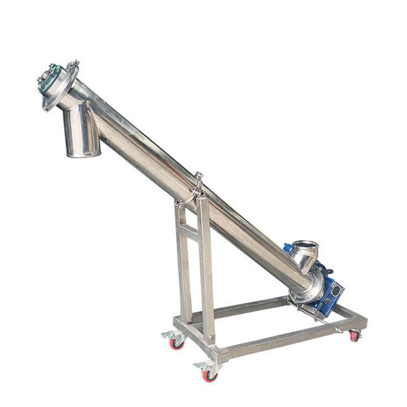Screw auger conveyor for concrete cement material handling system