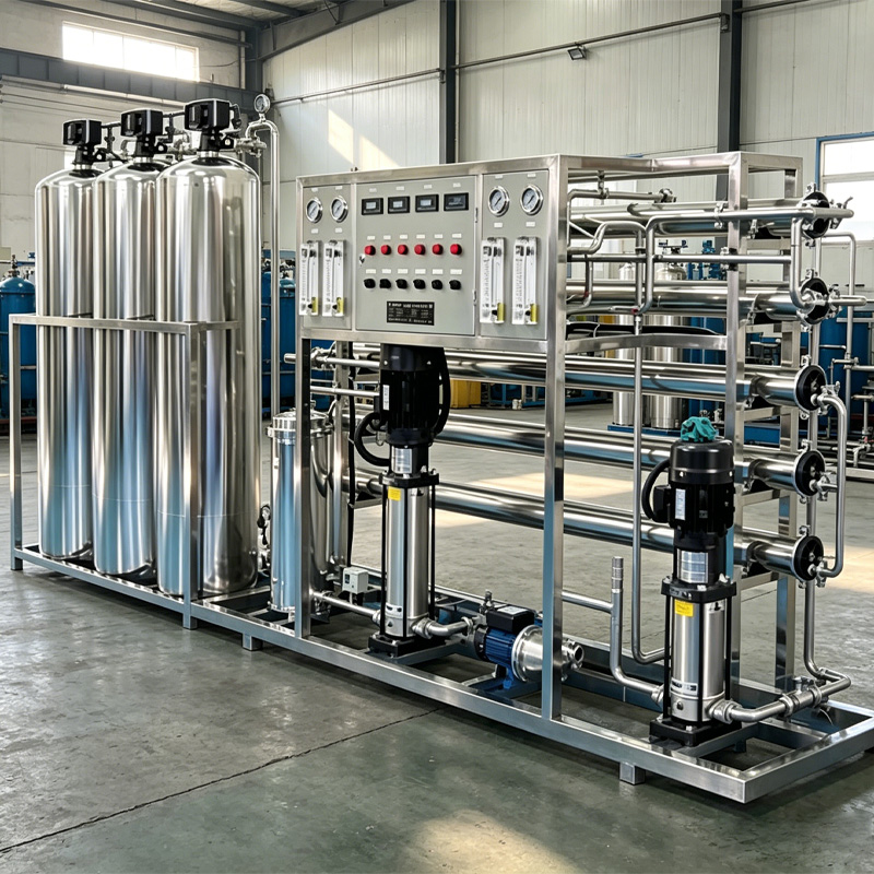 1000LPH two-stage EDI RO water system deployed in an industrial workshop
