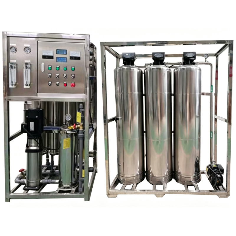 Industrial 2000L reverse osmosis RO system, clean white background overview