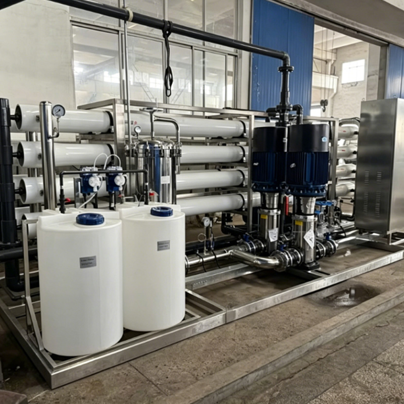 20TPH RO water purification equipment installed in the factory workshop