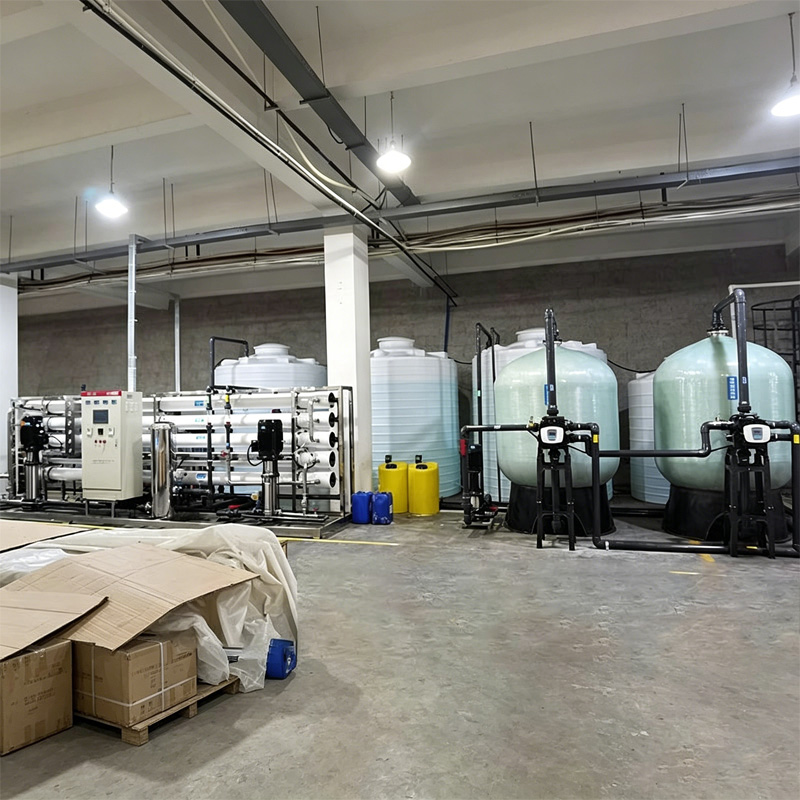Large-scale deionized water treatment line in industrial setting