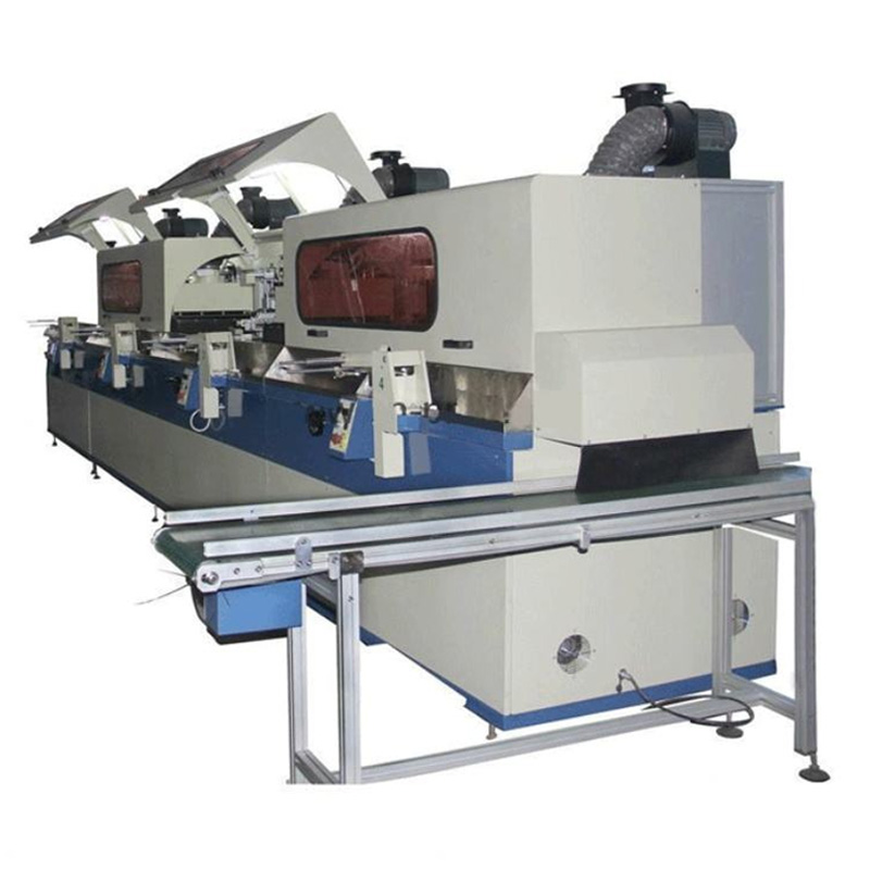 Automatic multi color screen printing machine, clean white background overview