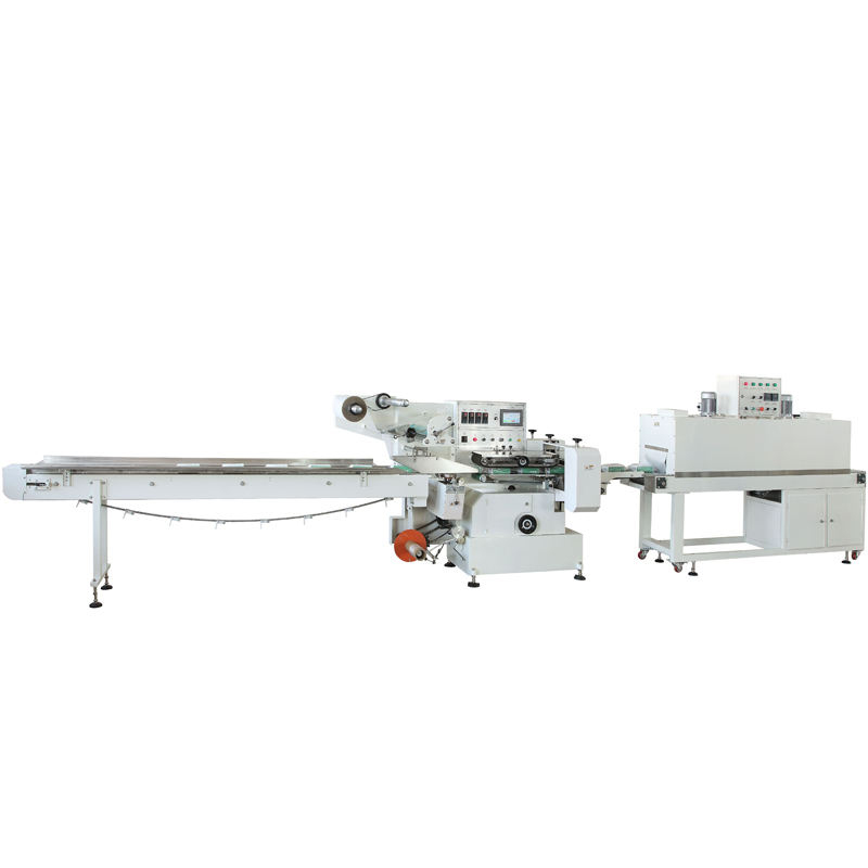 Automatic multi-product heat shrink packaging system, integrating conveying, wrapping & shrinking.
