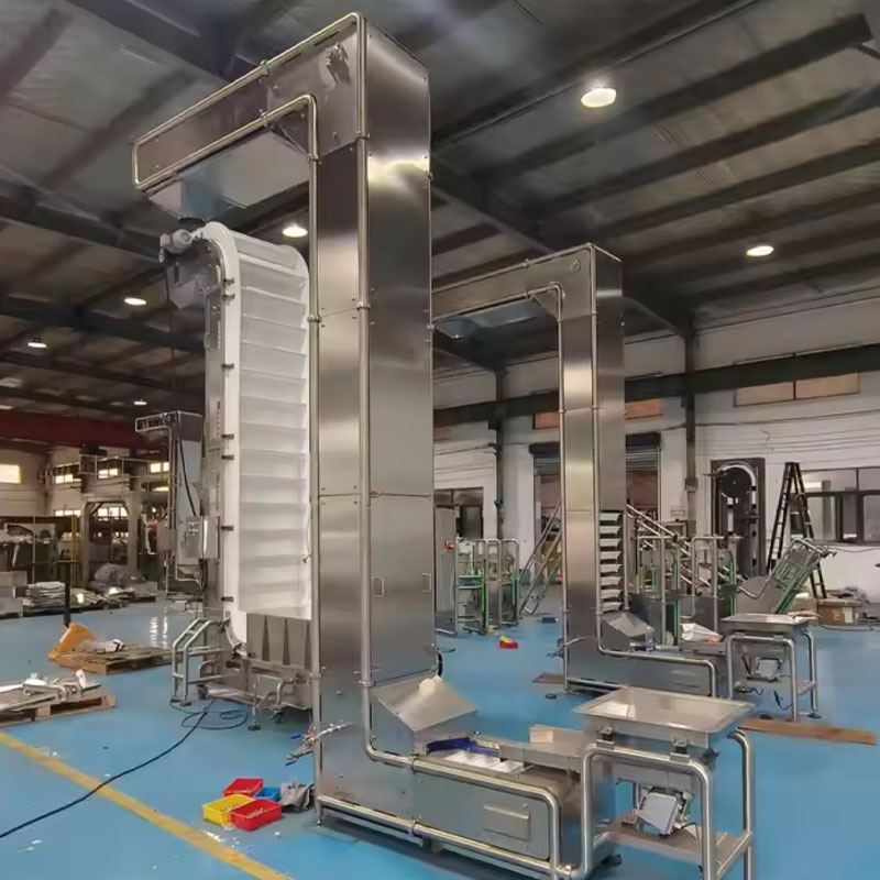Hygienic dust free bucket elevator for food industry