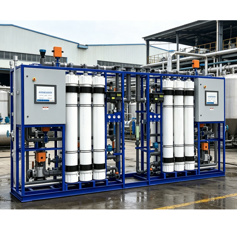 UF system installed outdoors, supporting expandable configuration for industrial water needs.