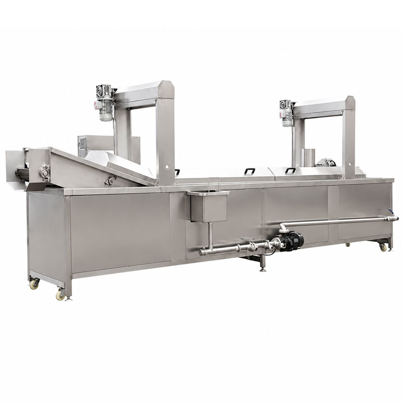 Automatic continuous fryer for potato snacks processing machine