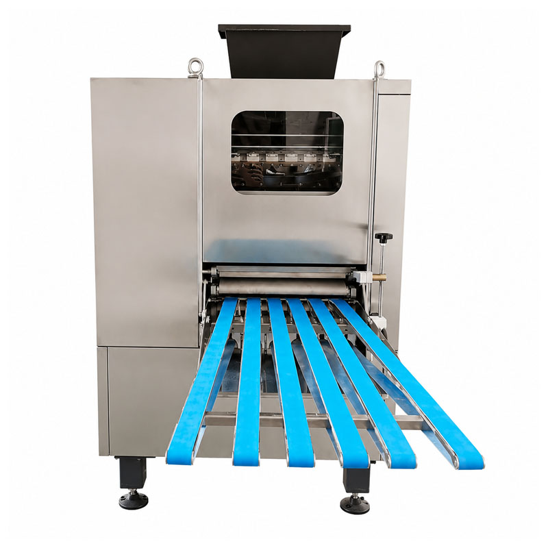 Industrial dough dividing machine with conveyor system