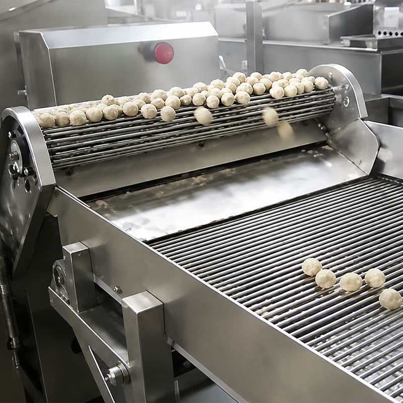 Automatic meatball forming and conveying system for food processing
