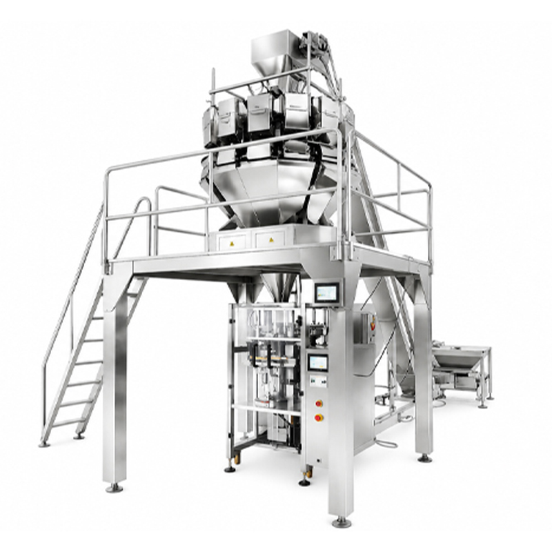 Stainless‑steel VFFS packing unit for automatic pet‑food packaging production