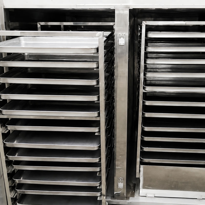 Stainless steel drying chamber with multi-layer trays for fruit processing