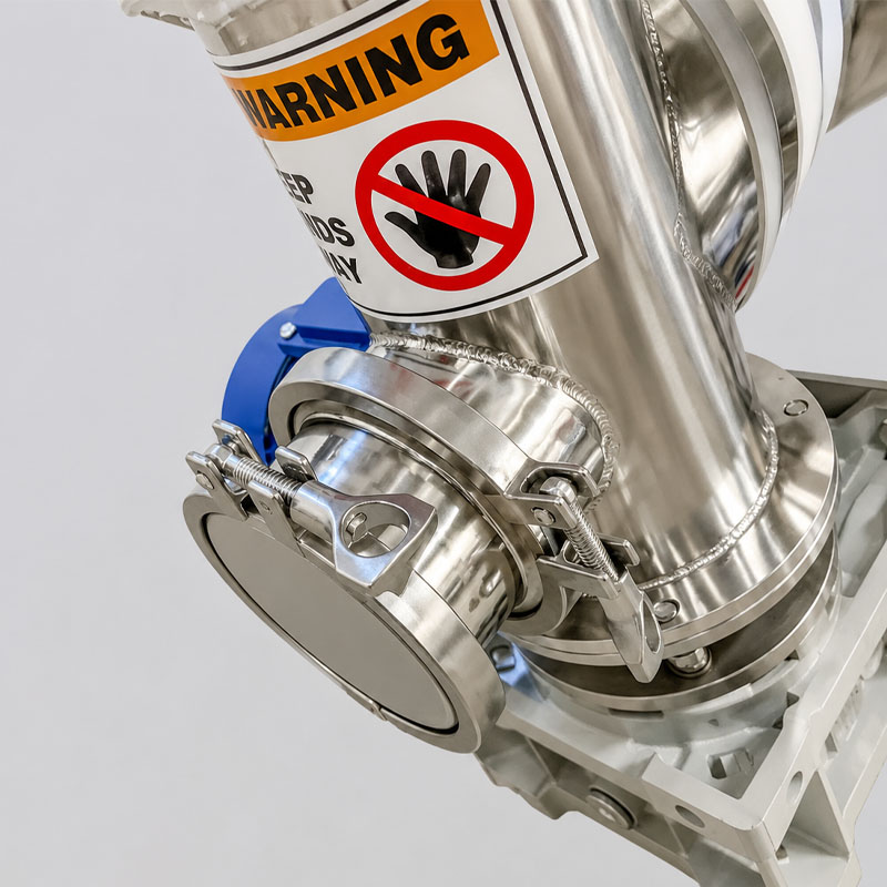 Stainless Steel Flange Detail of Inclined Screw Conveyor