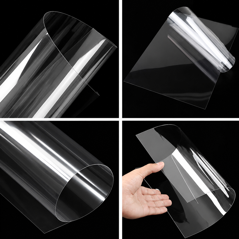 Finished glossy plastic sheets produced by extrusion production line