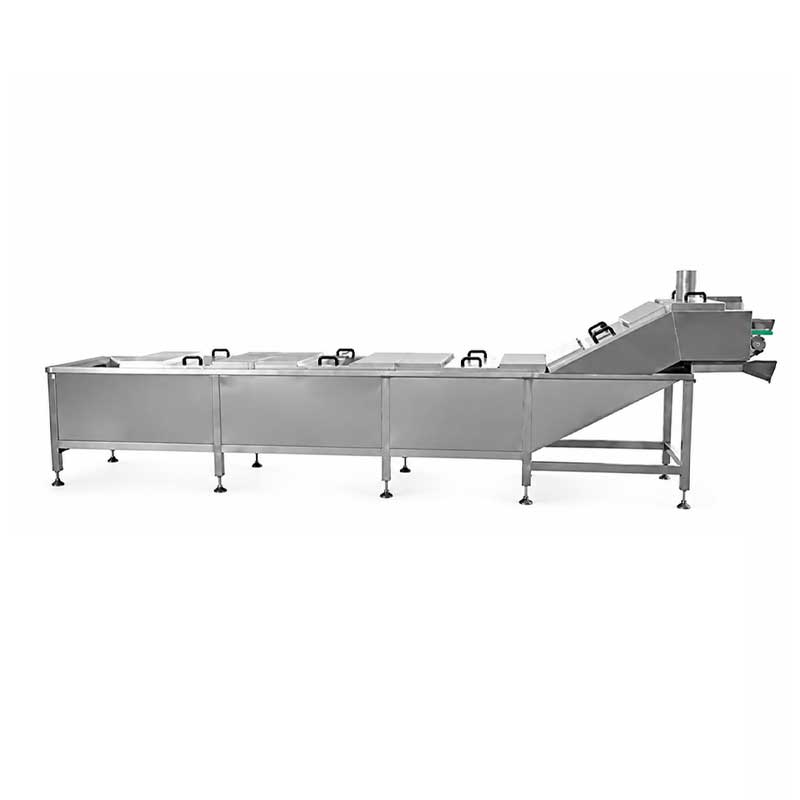 Industrial vegetable blancher with continuous conveyor processing system Industrial vegetable blancher with continuous conveyor processing system